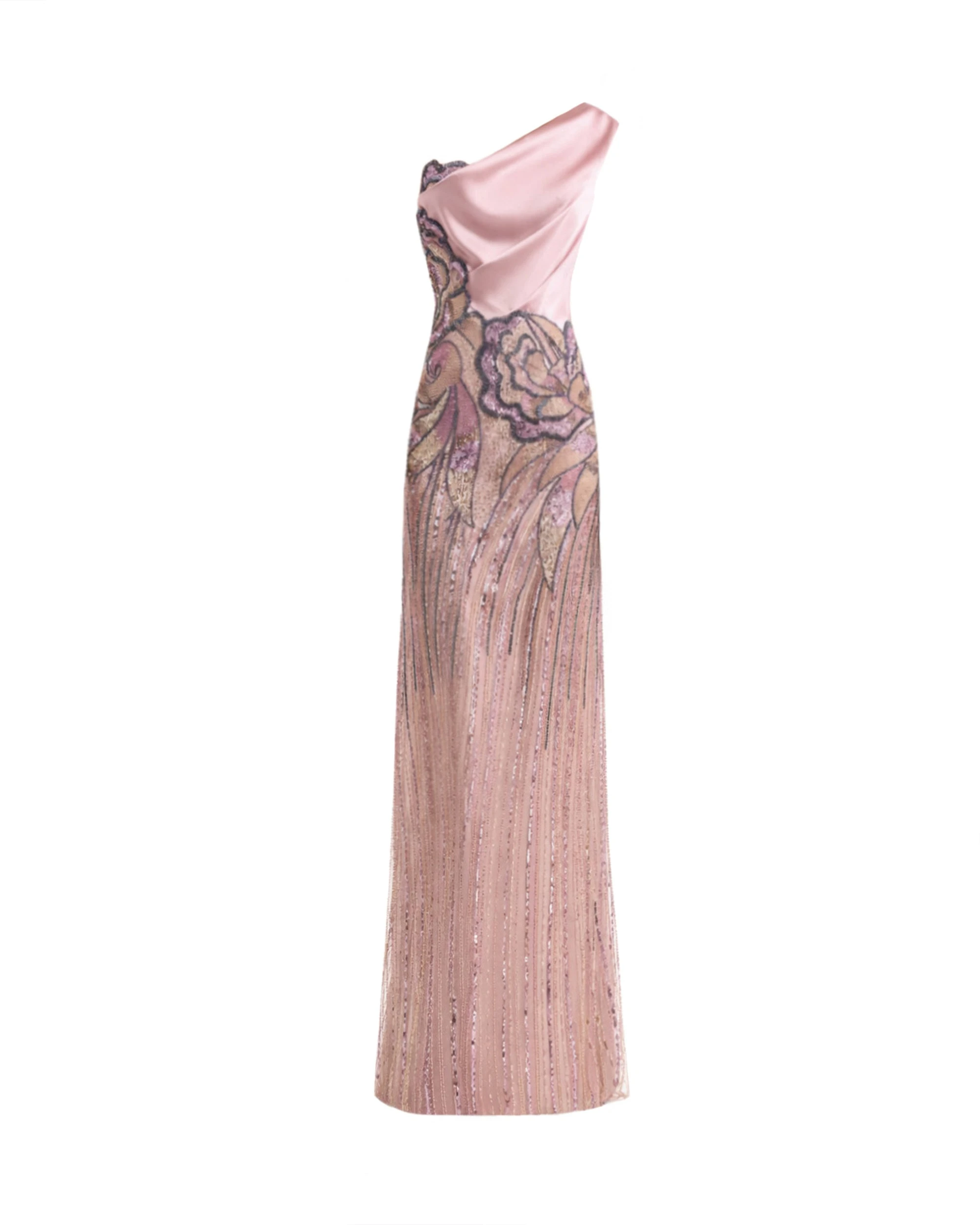 Gemy Maalouf One-Shoulder Satin Dress Gemy Maalouf One-Shoulder Satin Dress