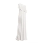 Gemy Maalouf One-Shoulder White Dress with Ruffles