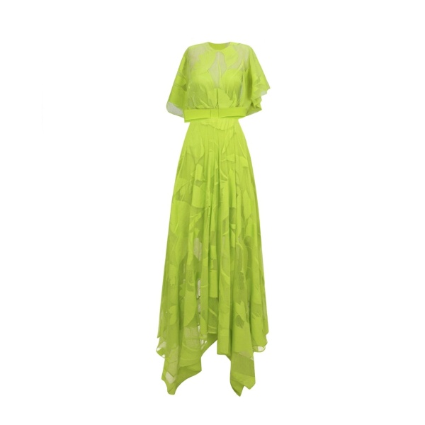 Gemy Maalouf Patterned Lace Midi Dress