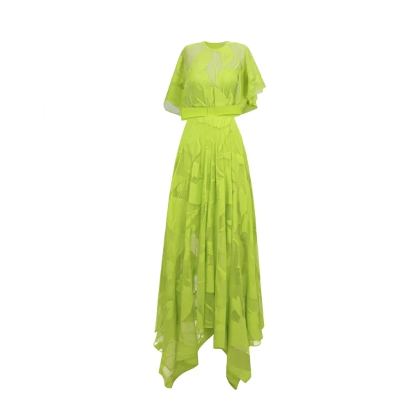 Gemy Maalouf Patterned Lace Midi Dress