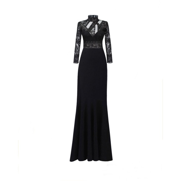 Gemy Maalouf Patterned Lace top with skirt set
