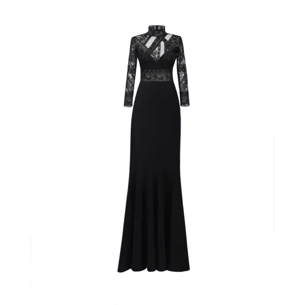 Gemy Maalouf Patterned Lace top with skirt set