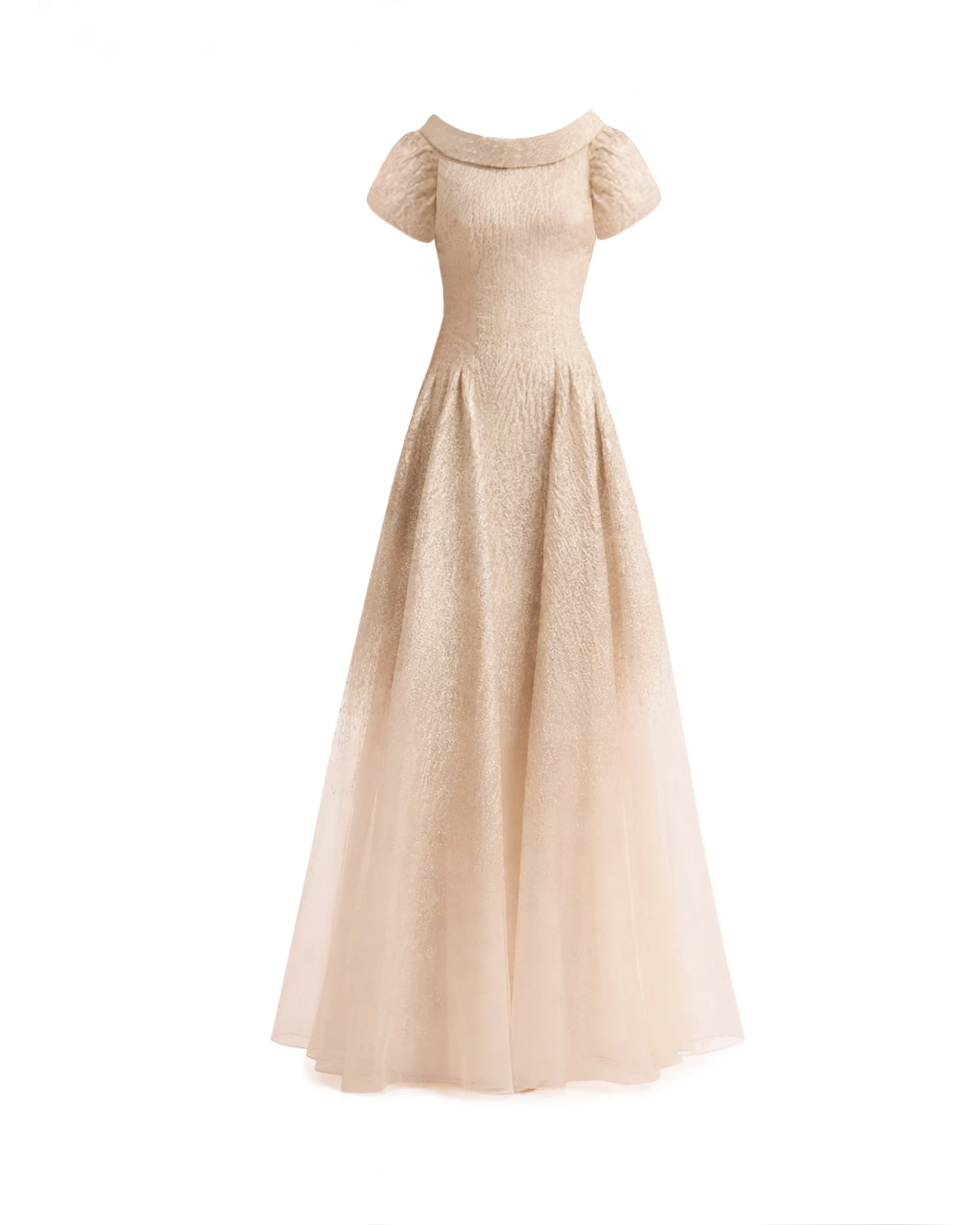 Gemy Maalouf Puff-Sleeve Dress with Sheer Degradé Gemy Maalouf Puff-Sleeve Dress with Sheer Degradé