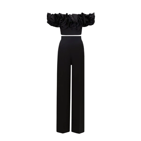 Gemy Maalouf Ruffled Crepe Set