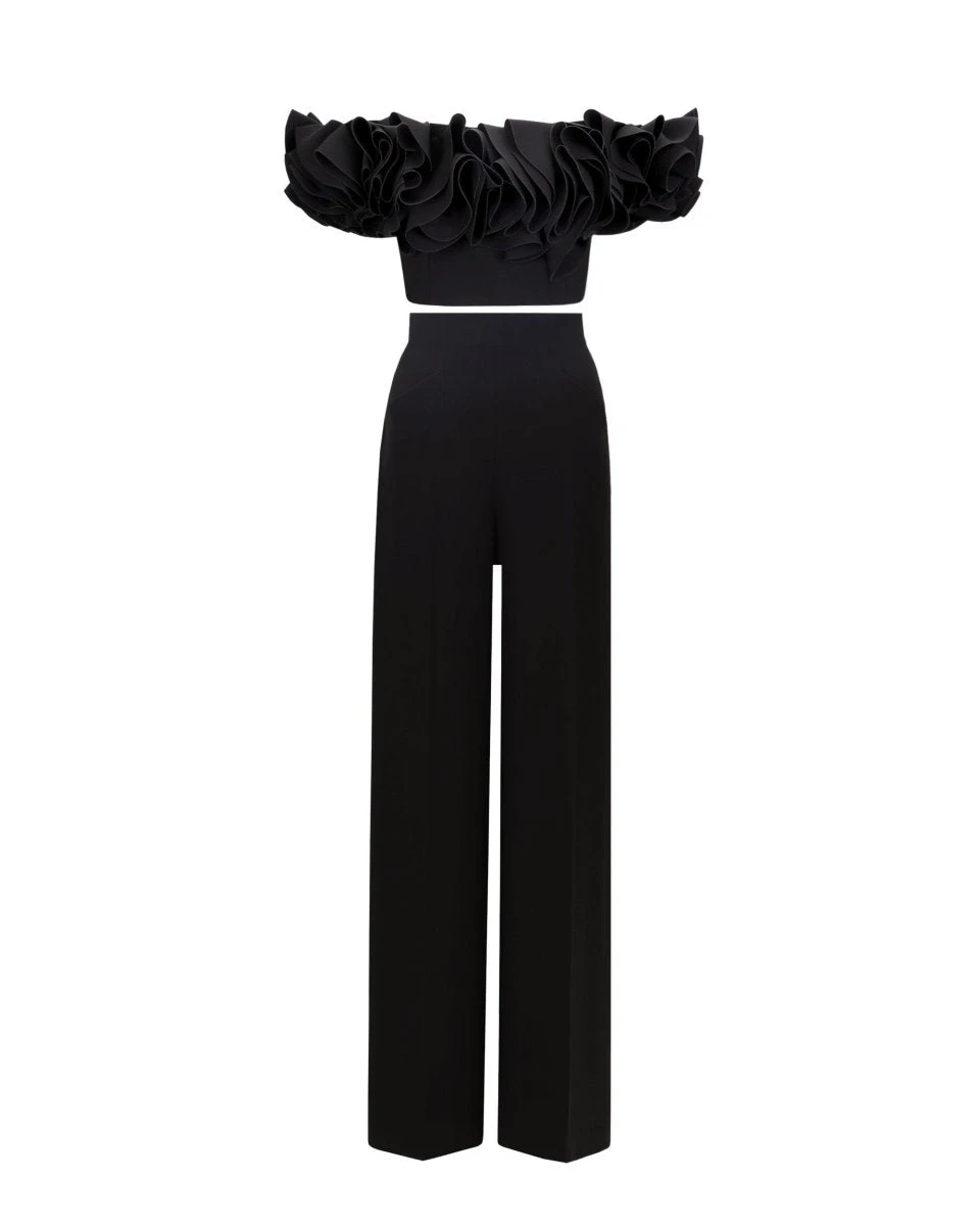 Gemy Maalouf Ruffled Crepe Set Gemy Maalouf Ruffled Crepe Set