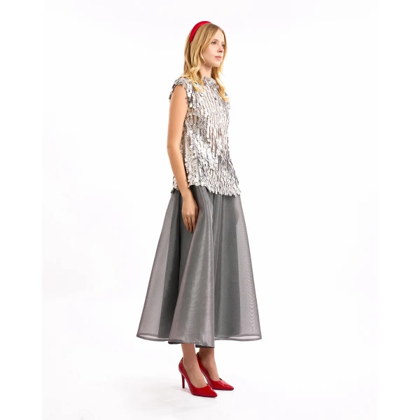 Gemy Maalouf Grey top