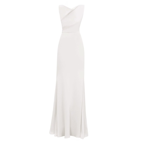 Gemy Maalouf Slim-Cut Cream Dress