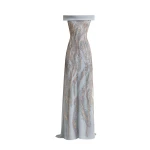 Gemy Maalouf Slim-Cut Dress with Long Cape