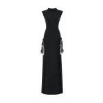Gemy Maalouf Slim Dress with Floral Appliqués
