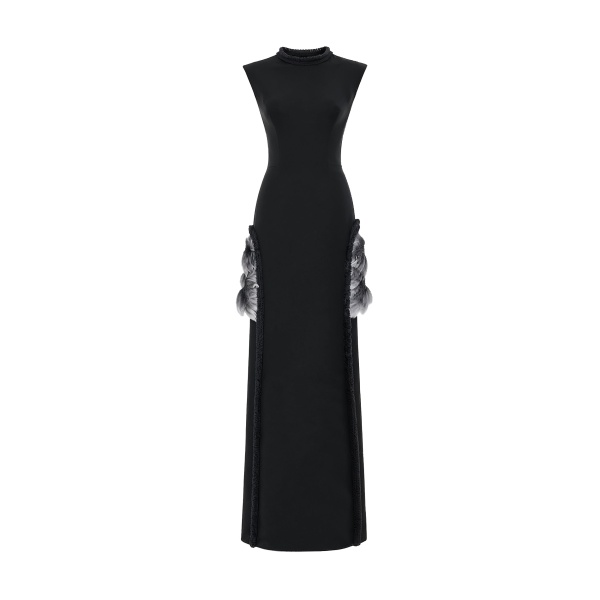 Gemy Maalouf Slim Dress with Floral Appliqués