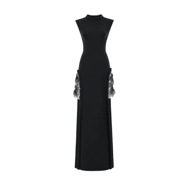 Gemy Maalouf Slim Dress with Floral Appliqués