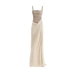 Gemy Maalouf Squared-Neck Beaded Dress