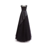 Gemy Maalouf Strapless Asymmetrical Top with Long Skirt