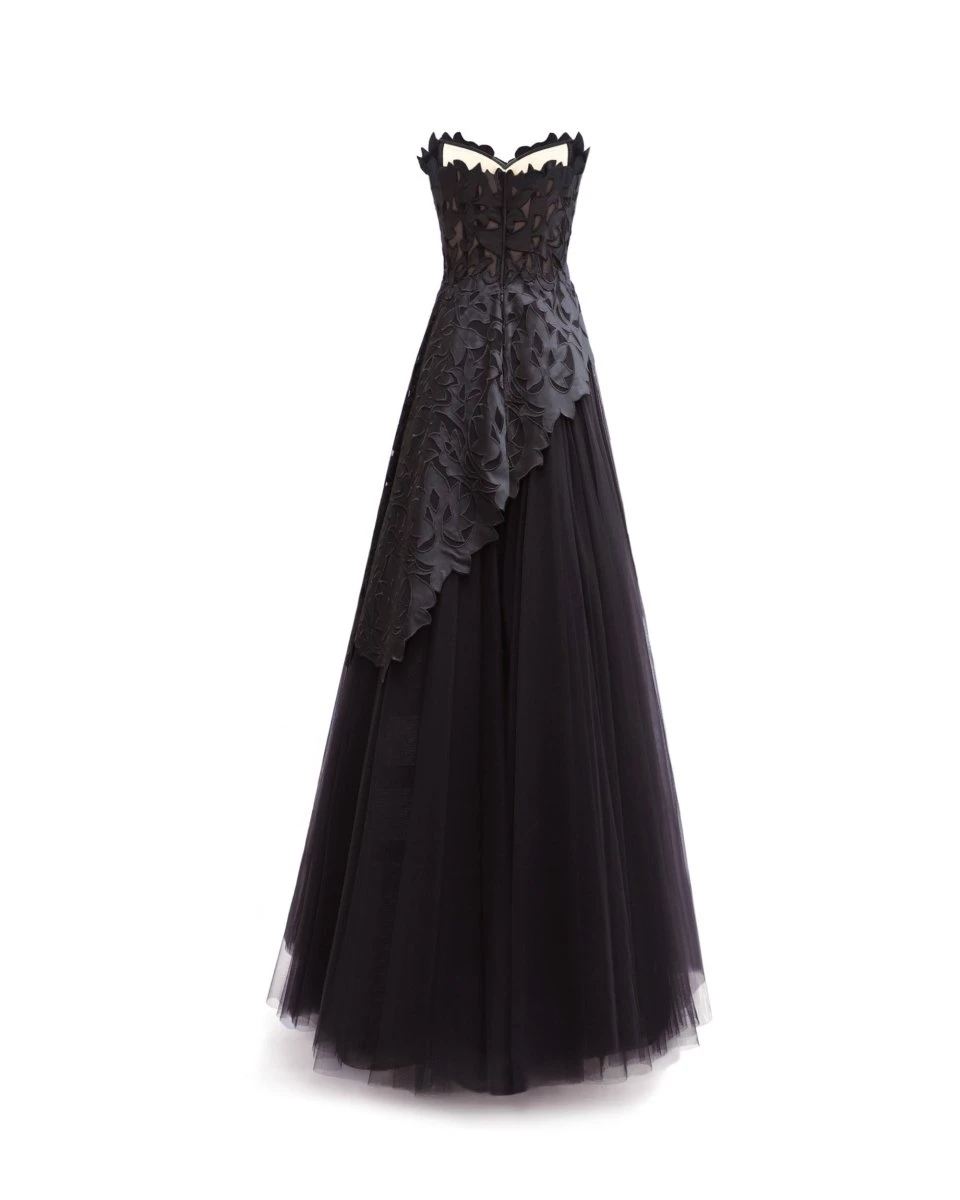 Gemy Maalouf Strapless Asymmetrical Top with Long Skirt Gemy Maalouf Strapless Asymmetrical Top with Long Skirt
