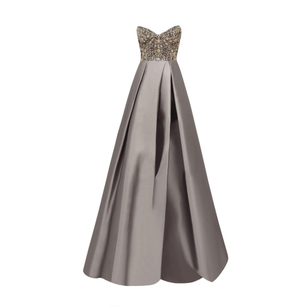Gemy Maalouf Strapless Beaded Dress