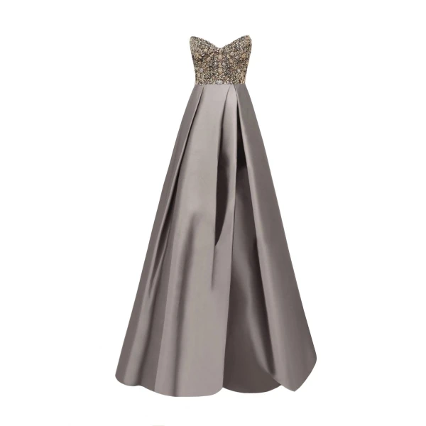 Gemy Maalouf Strapless Beaded Dress
