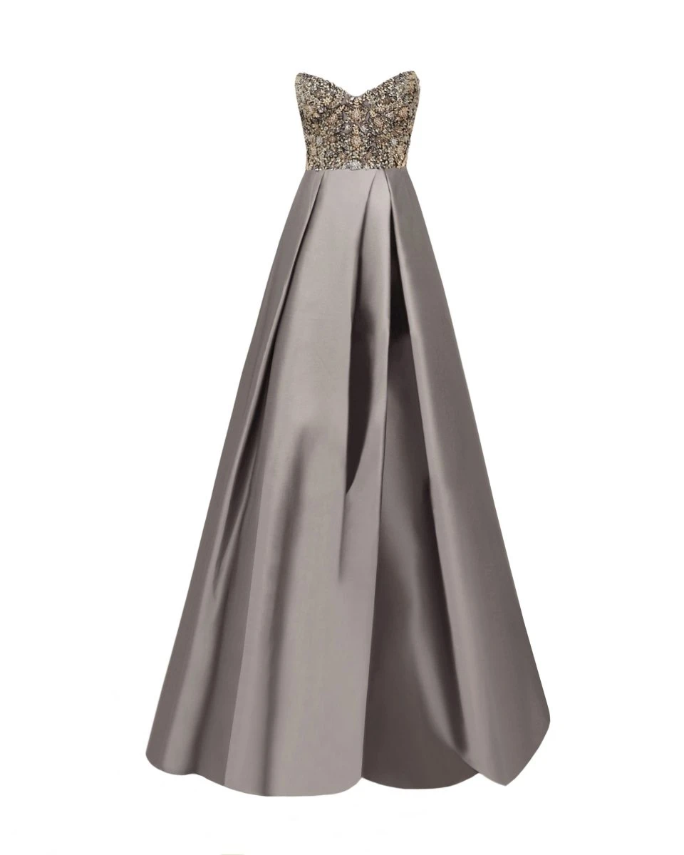 Gemy Maalouf Strapless Beaded Dress Gemy Maalouf Strapless Beaded Dress