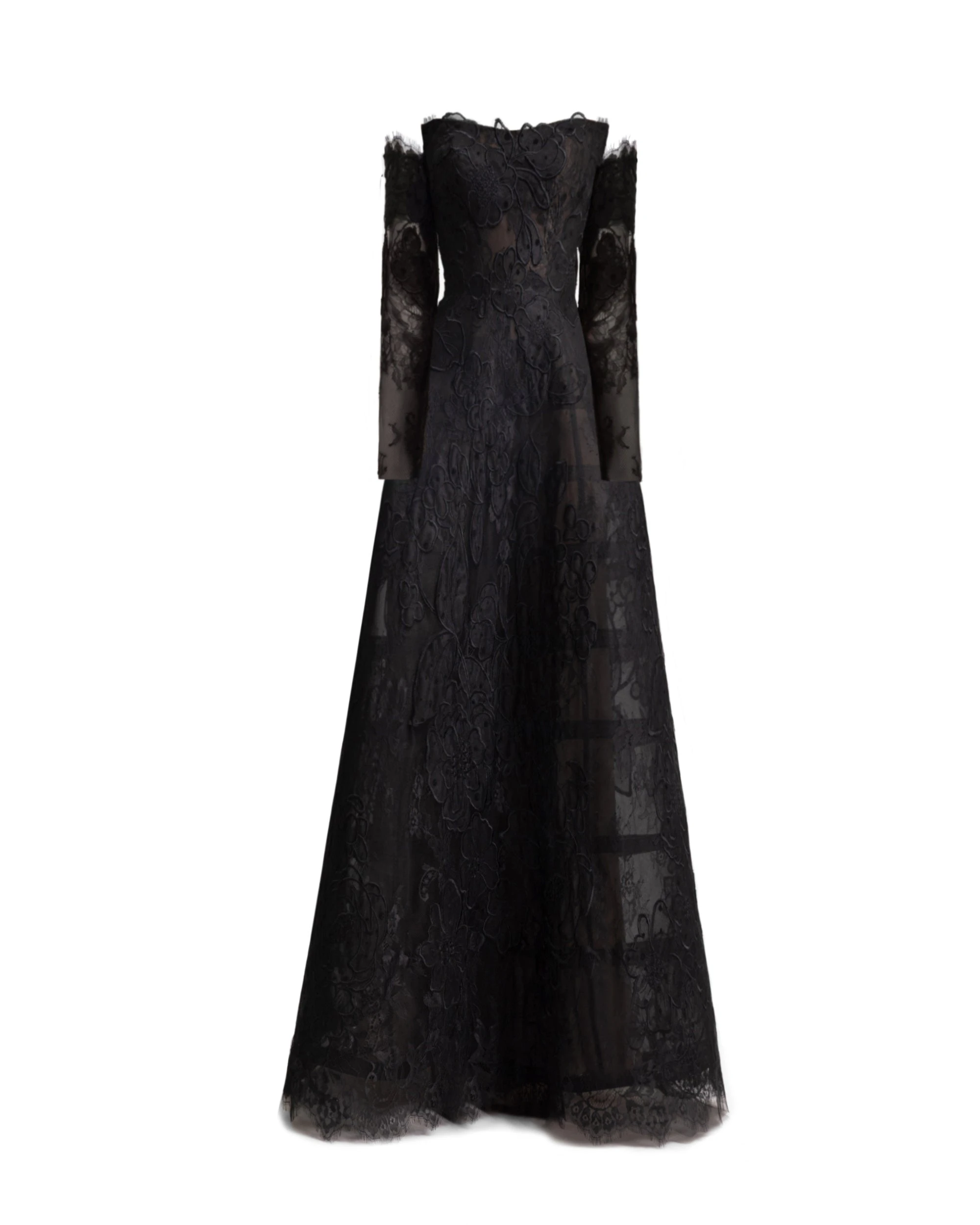 Gemy Maalouf Strapless Cage Dress with Gloves Gemy Maalouf Strapless Cage Dress with Gloves