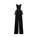 Gemy Maalouf Strapless Corset Top with Straight Pants Gemy Maalouf Strapless Corset Top with Straight Pants