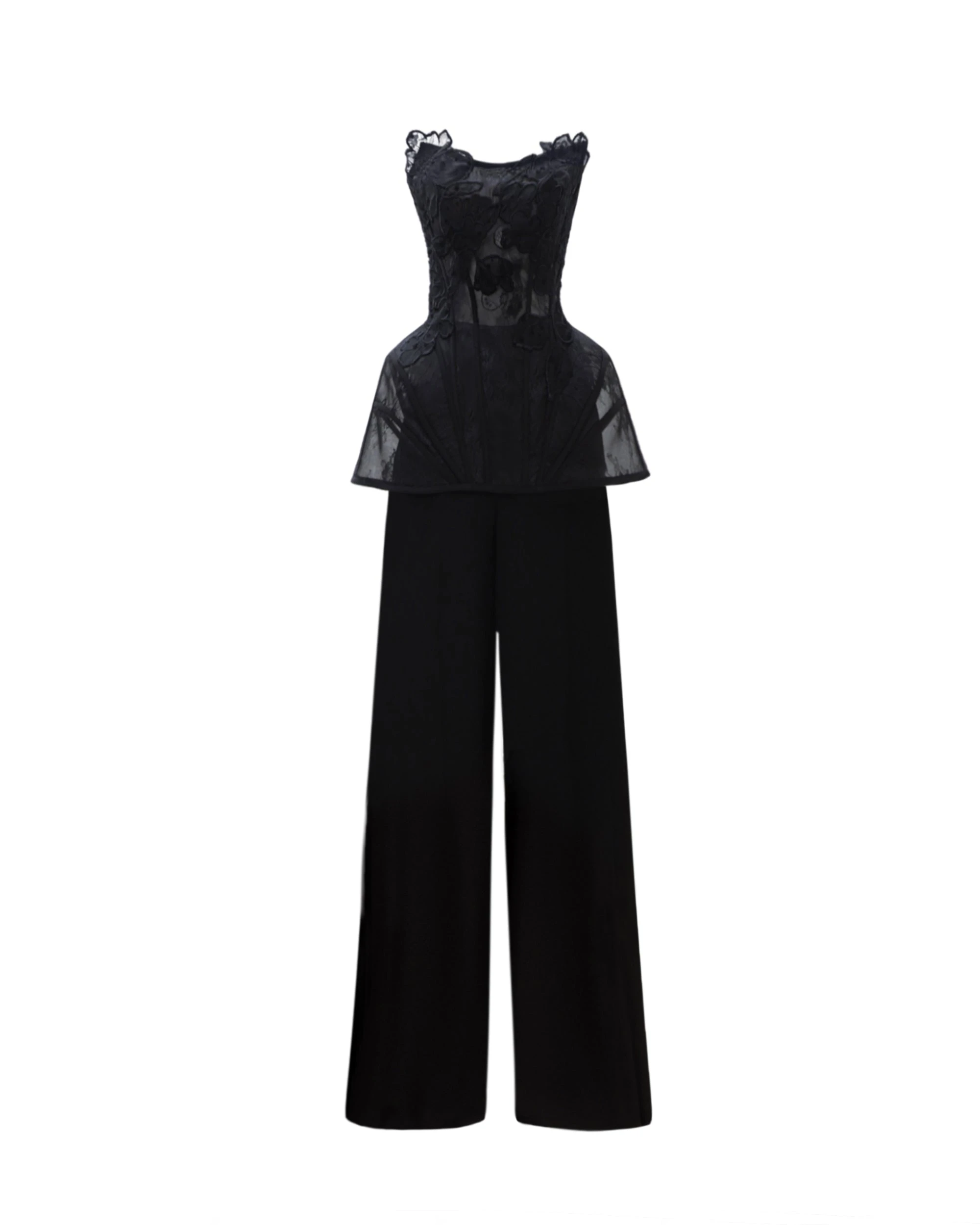 Gemy Maalouf Strapless Corset Top with Straight Pants Gemy Maalouf Strapless Corset Top with Straight Pants