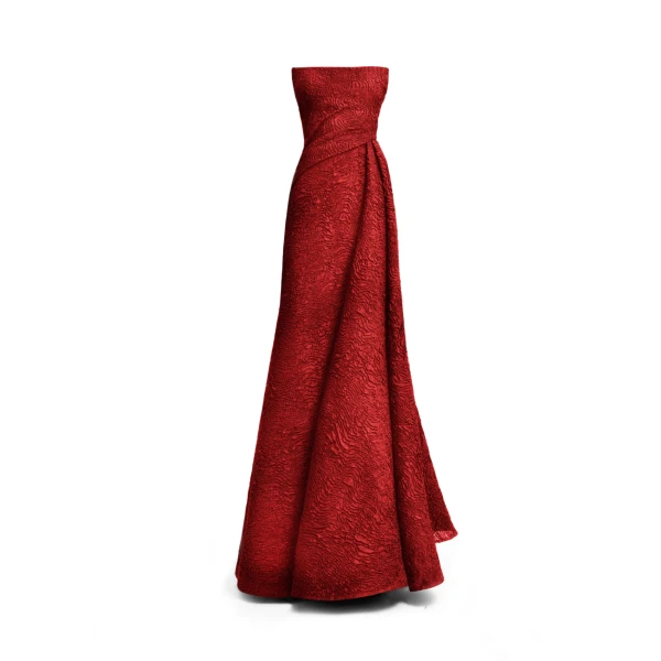 Strapless Dress With a Draped Skirt