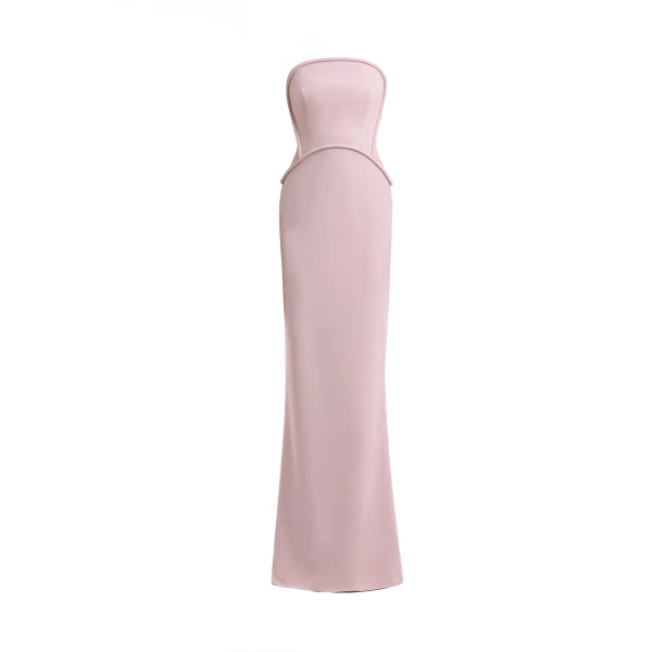Gemy Maalouf Strapless Dress with Sheer Corset