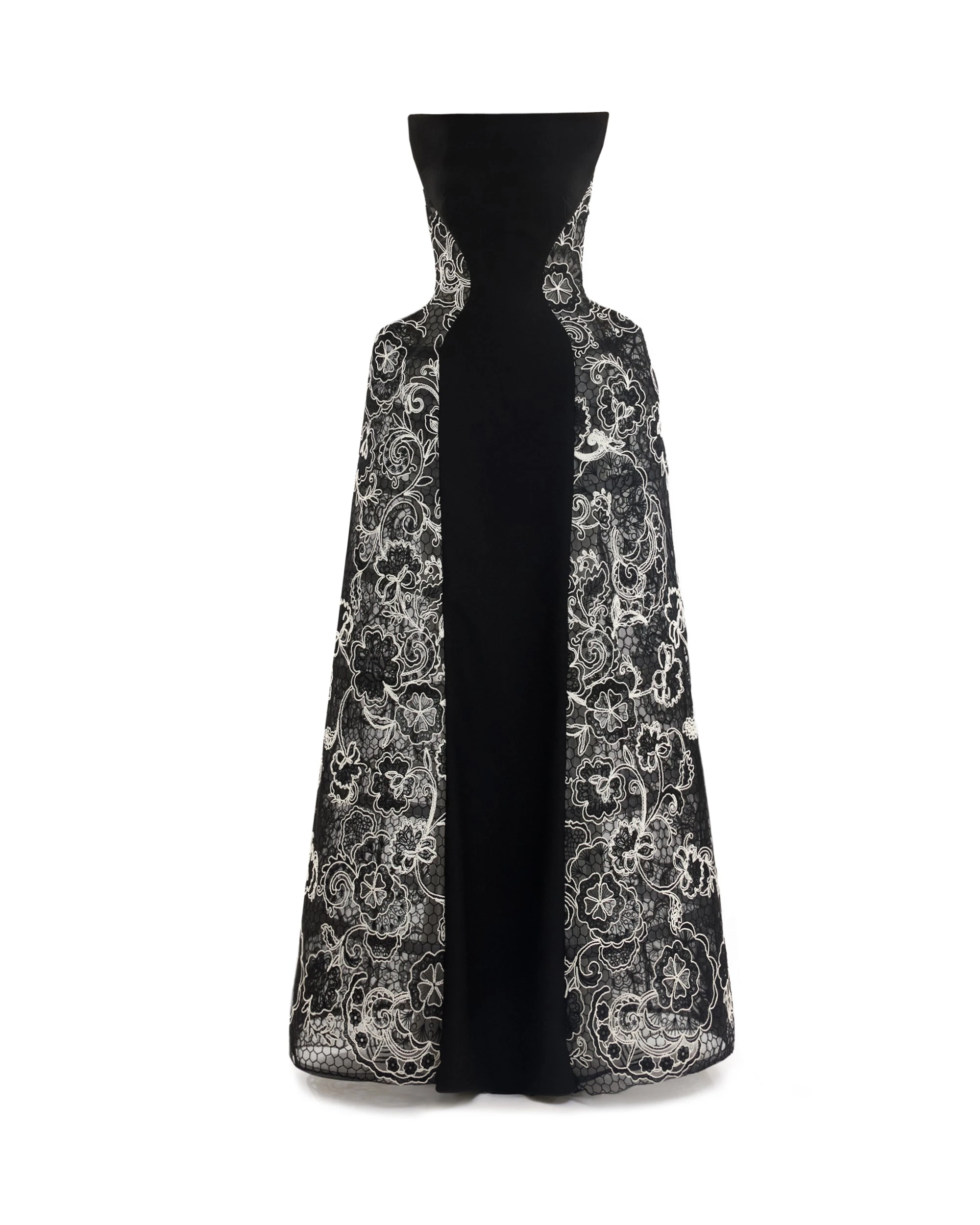 Gemy Maalouf Strapless Embroidered Lace Gown Gemy Maalouf Strapless Embroidered Lace Gown