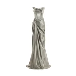 Gemy Maalouf Strapless Metallic Satin Dress