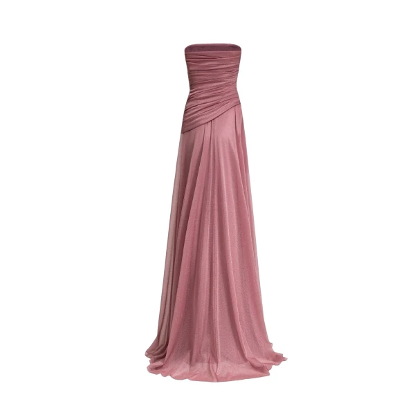 Gemy Maalouf Strapless Pink Shimmer Dress