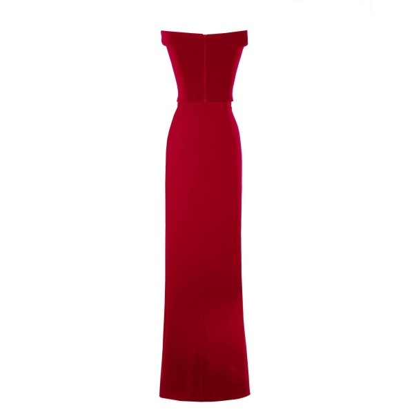 Gemy Maalouf Strapless Red Crepe Dress