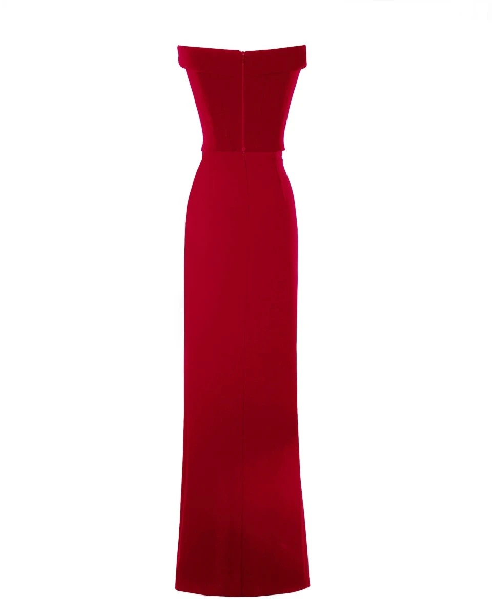 Gemy Maalouf Strapless Red Crepe Dress Gemy Maalouf Strapless Red Crepe Dress