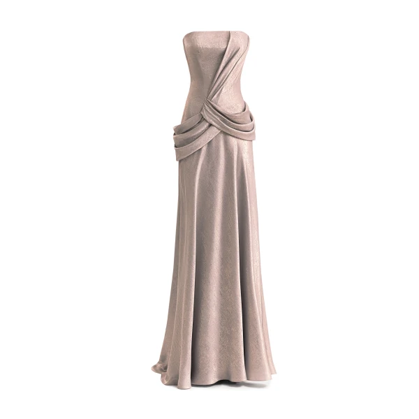 Gemy Maalouf Strapless Sculpted Draped Dress