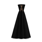 Gemy Maalouf Structured Shoulder Black Dress