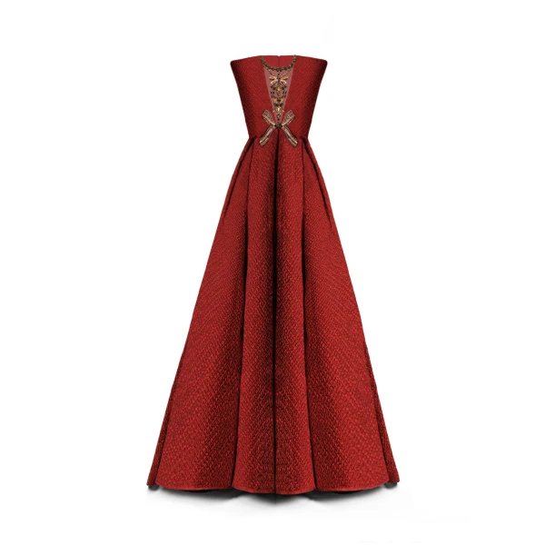 Gemy Maalouf Structured Shoulder Dress