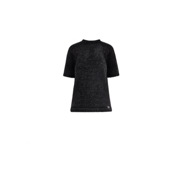 Gemy Maalouf Textured Top with Metallic Skirt