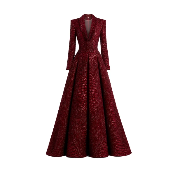 Gemy Maalouf Textured V-Neck Dress