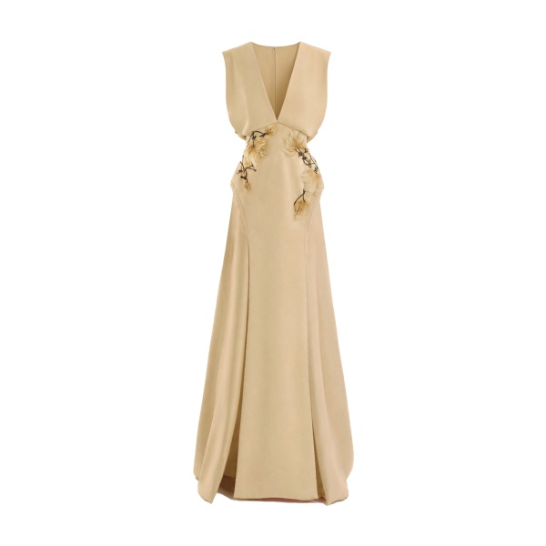 Gemy Maalouf V-Neck Beaded Dress