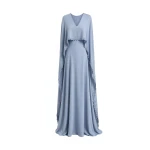 Gemy Maalouf V-Neck Dress with Embroidered Cape