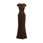 Gemy Maalouf V-Neck Embellished Dress