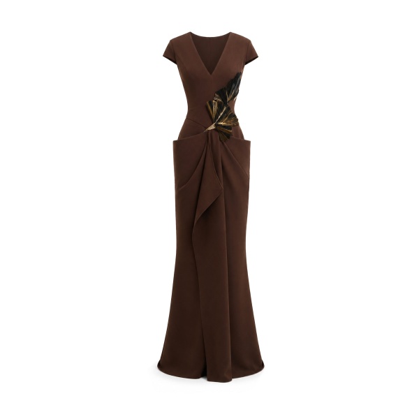 Gemy Maalouf V-Neck Embellished Dress