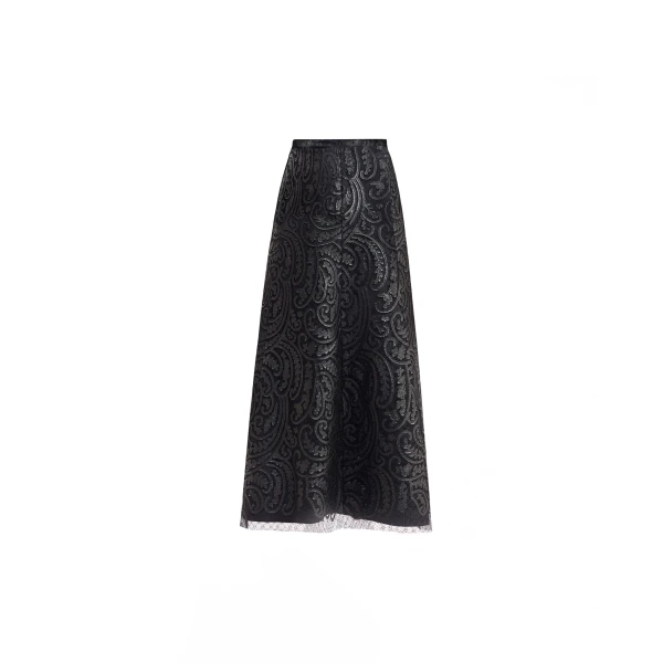 Gemy Maalouf V-Neck Puff Top with Leather Skirt