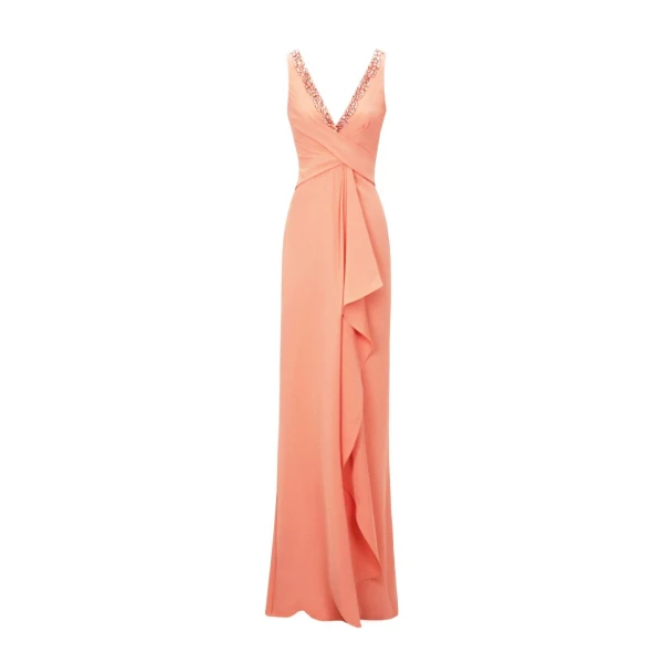 Gemy Maalouf V-Neckline Beaded Dress