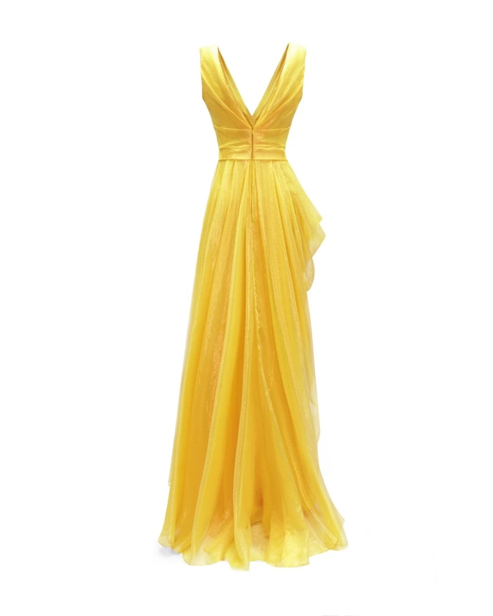 Gemy Maalouf V-Neckline Draped Dress Gemy Maalouf V-Neckline Draped Dress
