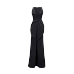 Gemy Maalouf V-Neckline Dress with Draped Waistline