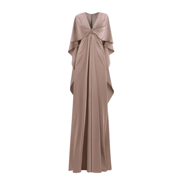 Gemy Maalouf V-neckline Taupe Dress
