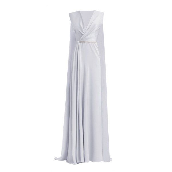Gemy Maalouf V-neckline With Cape-like Back Dress