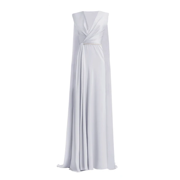 V-neckline With Cape-like Back Dress