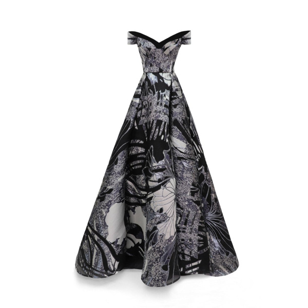 Gemy Maalouf Wide Draped Skirt Gown