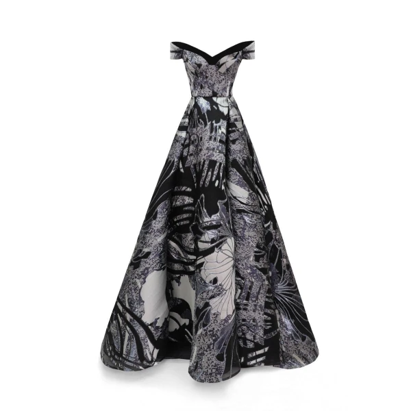 Gemy Maalouf Wide Draped Skirt Gown
