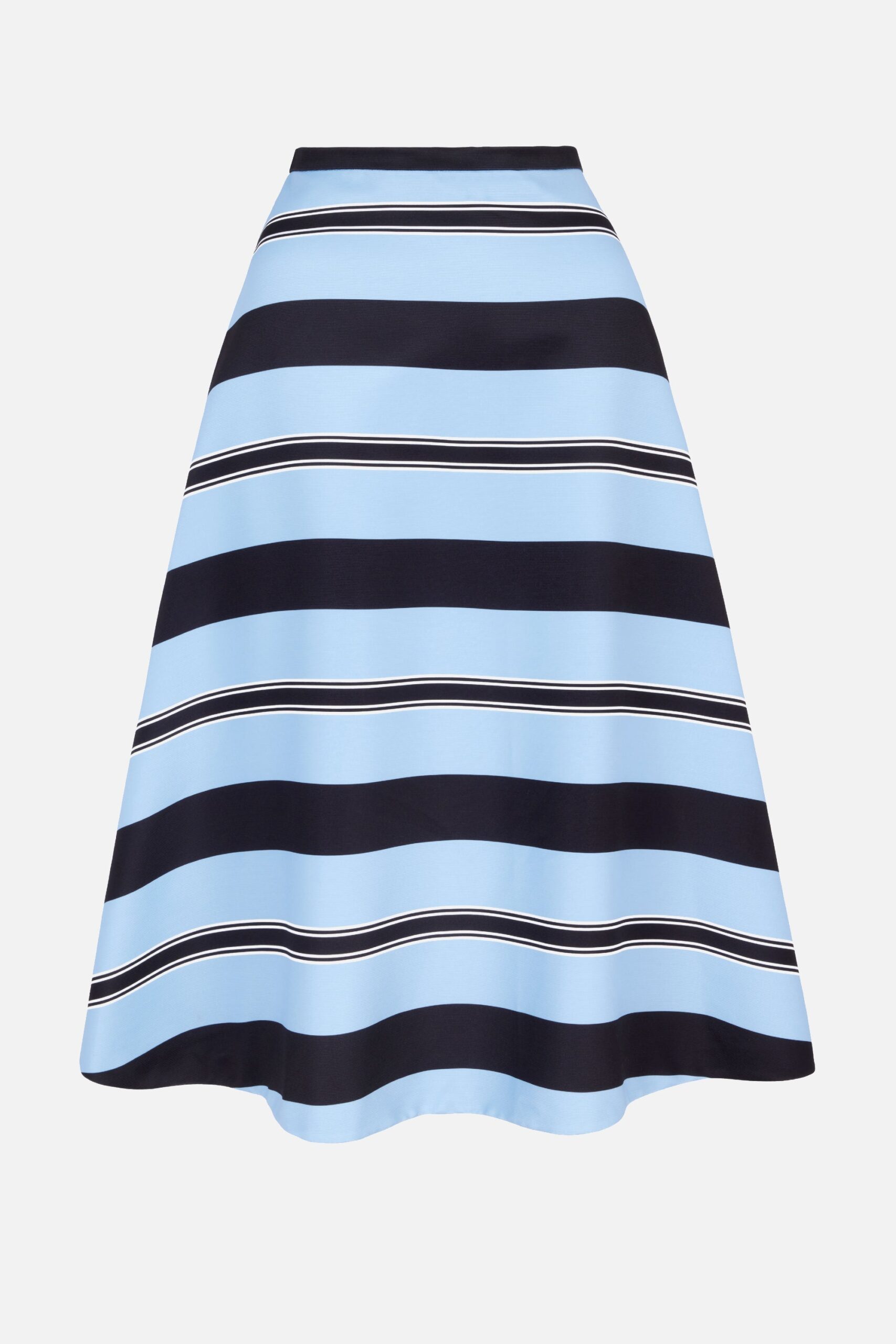 Emilia Wickstead Hallie Skirt in Blue & Black Stripe Taffeta Faille